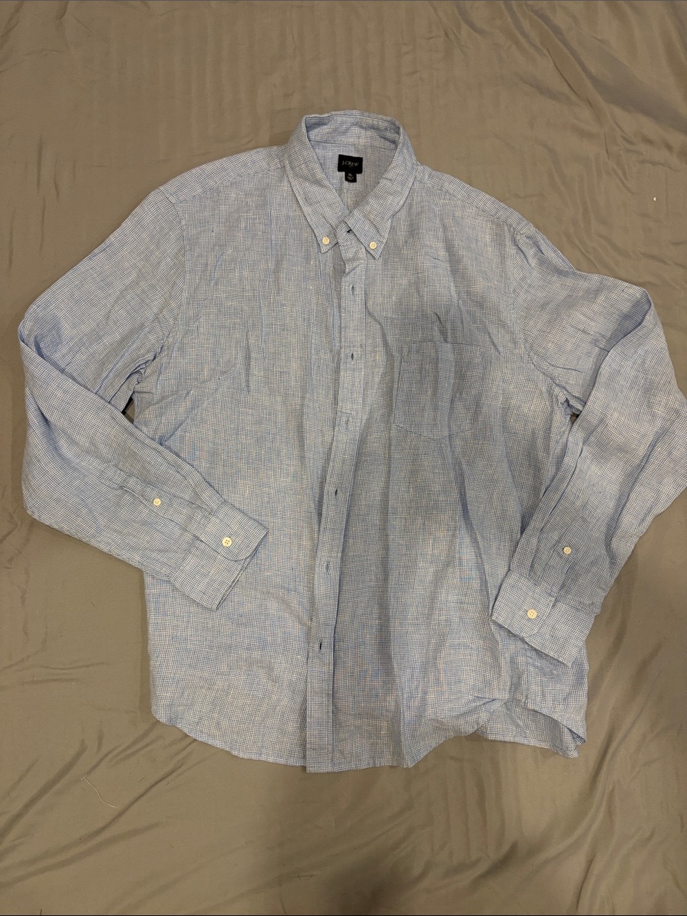 JCrew Light Blue Linen Button-Down Shirt